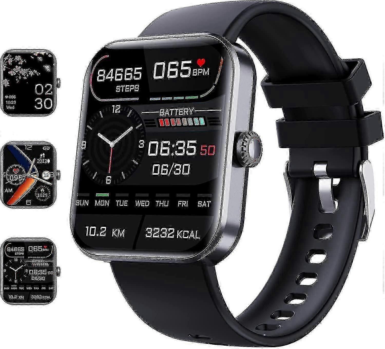 Blodsukkermåling Smartwatch, Fitness Tracker Med Blodtryk Smart Watch For Mænd Kvinder Gjh