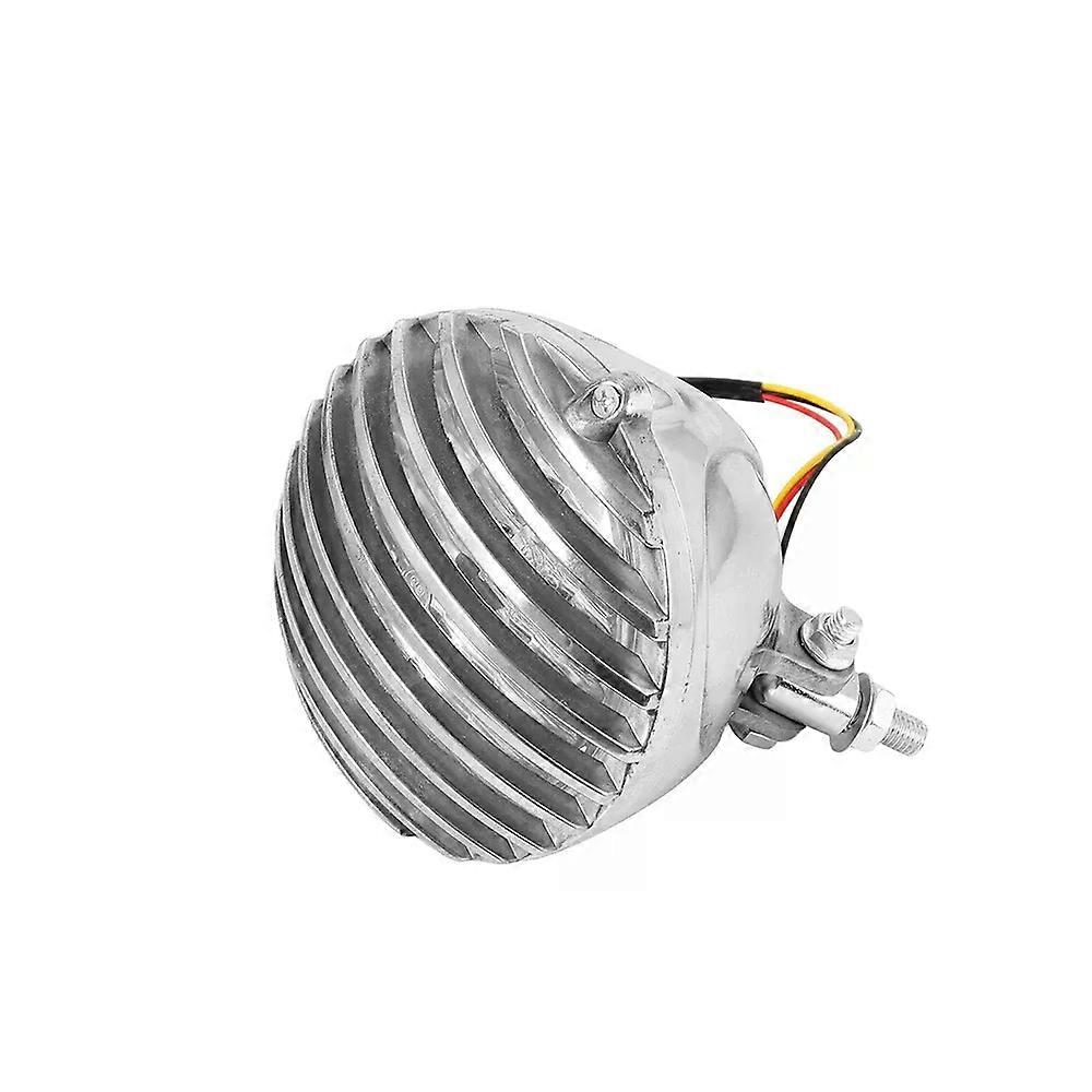 New Motorcycle Headlamp 5" Cage Scalloped Finned Retro Headlight Grill Suitable for Harley-Davidson Bobber Chopper Custom Suzuki XS650