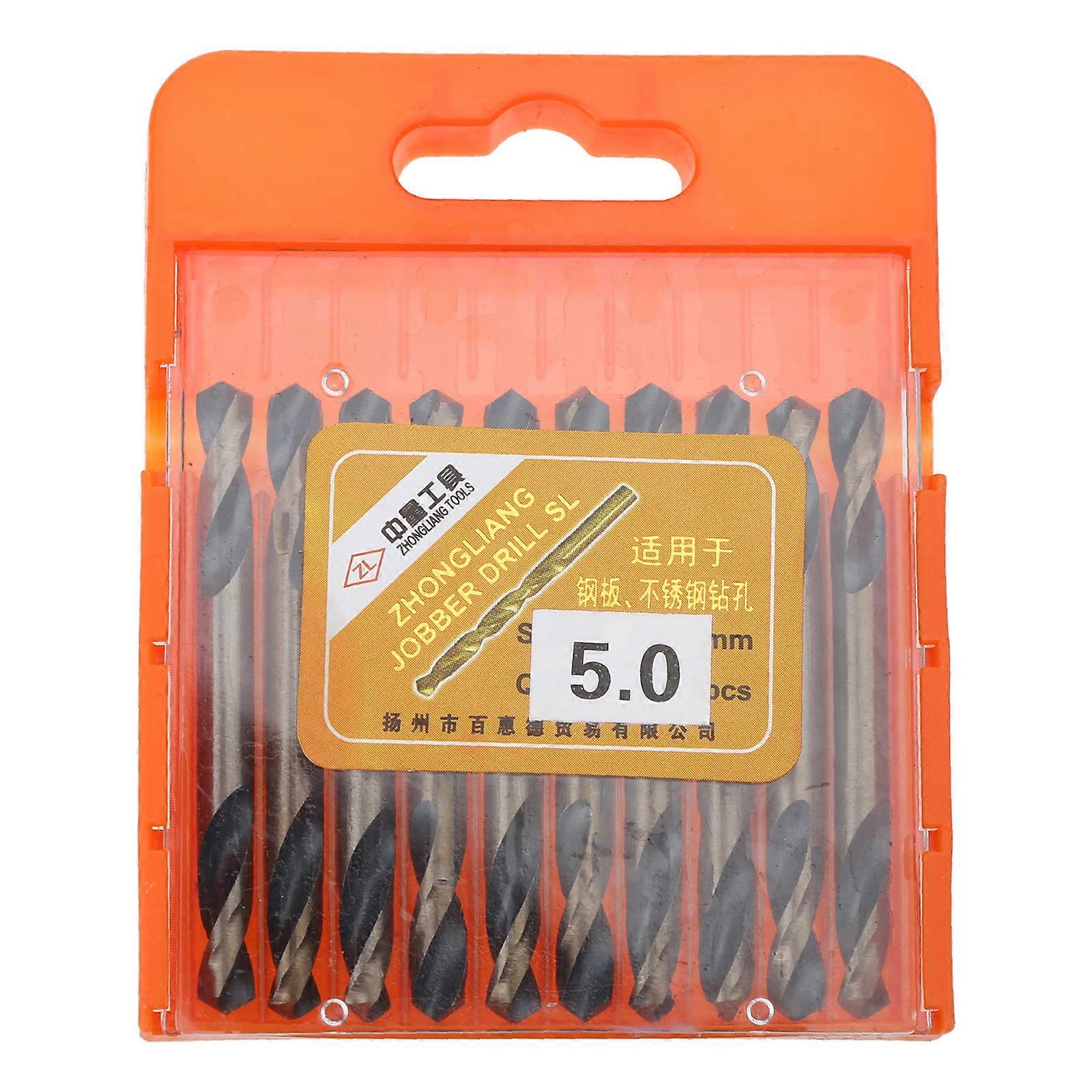 10Pcs 5mm HSS Double Ended Spiral Torsion Drill Tools Drill Set