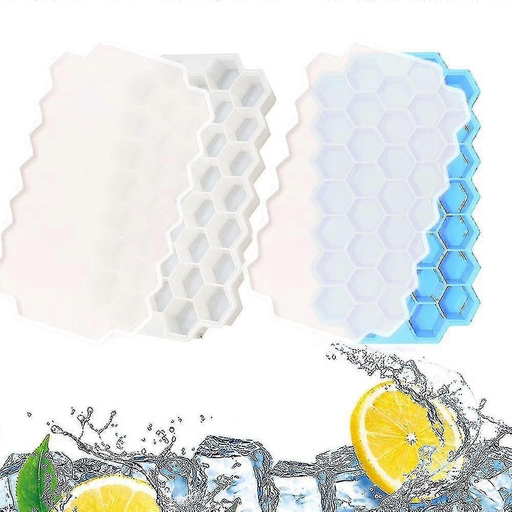 Silicone Ice Cube Tray with Lid - Reusable Freezer Molds for Perfect Ice Cubes