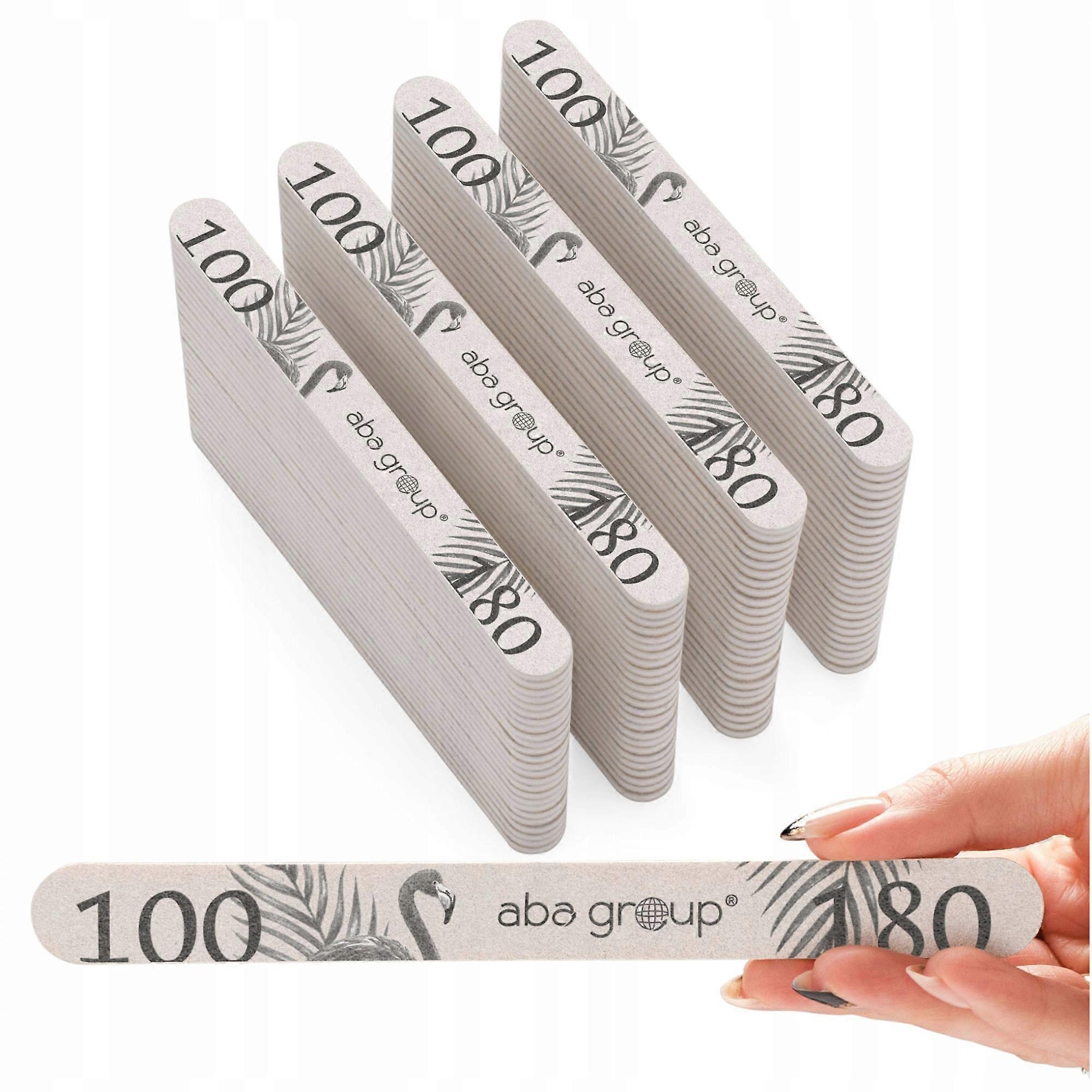 Aba Group Nail File STRAIGHT 100/180 STANDARD - FLAMINGO, 100 pieces