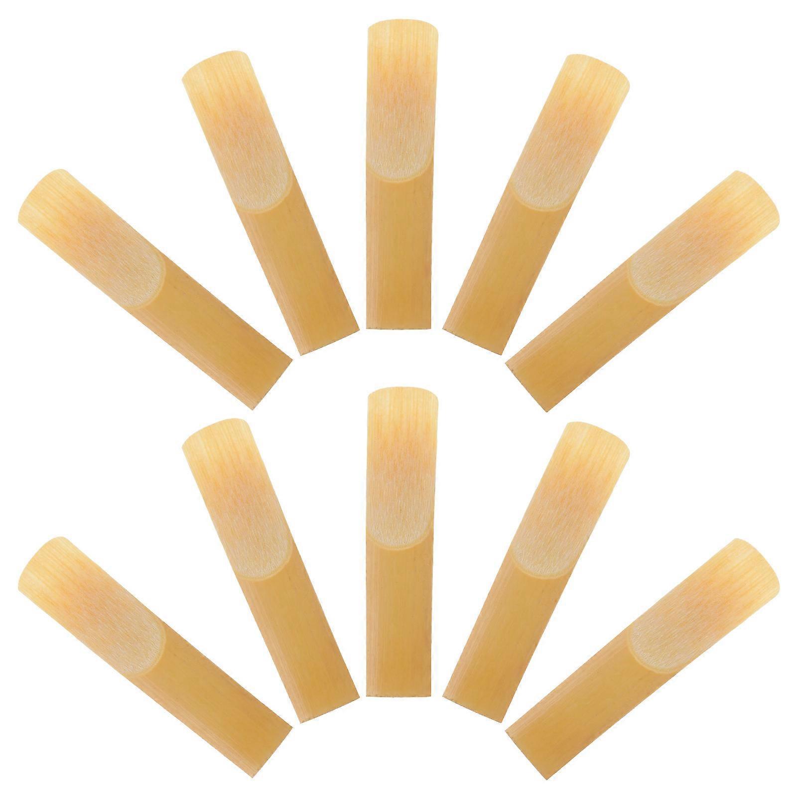 10pcs Eb Alto Saxophone Reeds Durable Handmade Replacement for Easy Installation, Hardness Accessory for Saxophone Enthusiasts