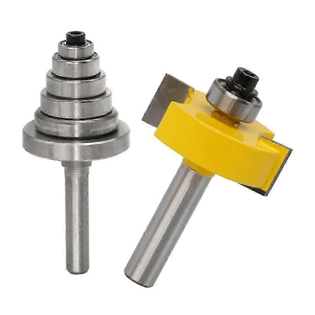 Rabbet Bit with 6 Pieces Bearings Set - 8mm Woodworking Tool