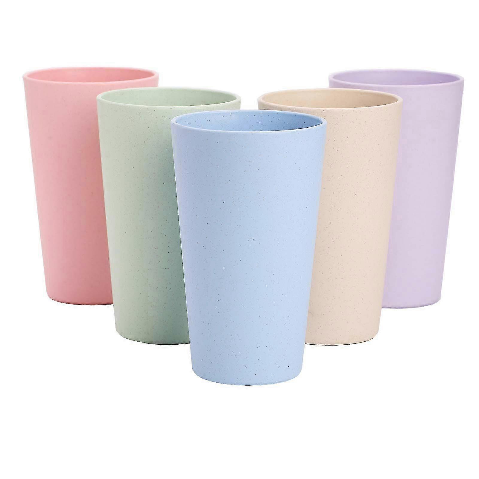 5 Set Eco-friendly Unbreakable Reusable Drinking Cup Suitable for Adults, Dishwasher Safe, 20 OZ Capacity
