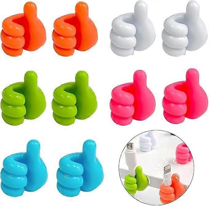 10-Pack Creative Silicone Thumb Wall Hooks Multi-Function Wall Hooks Mini Self-Adhesive Thumb Wires