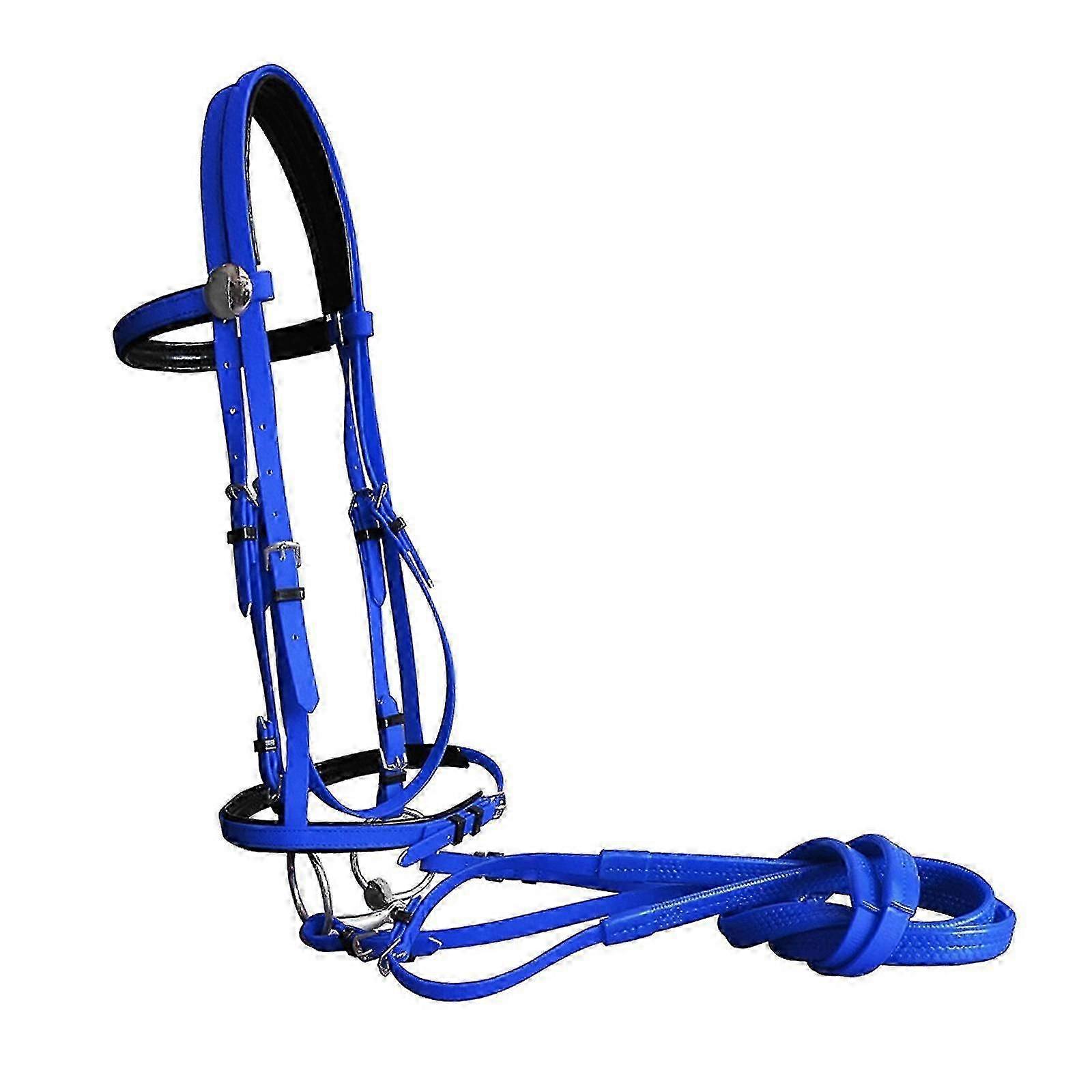 Horse Bridle With Rein Durable Side Pull Bridle Reins Halter Equestrian L Size
