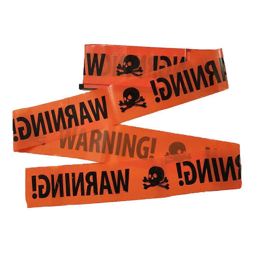 Caution Tape Halloween Decor Isolation Warning Tape For Home Users Skull Head Design 600cm X 7.5cm Plastic Roll 2 Rolls
