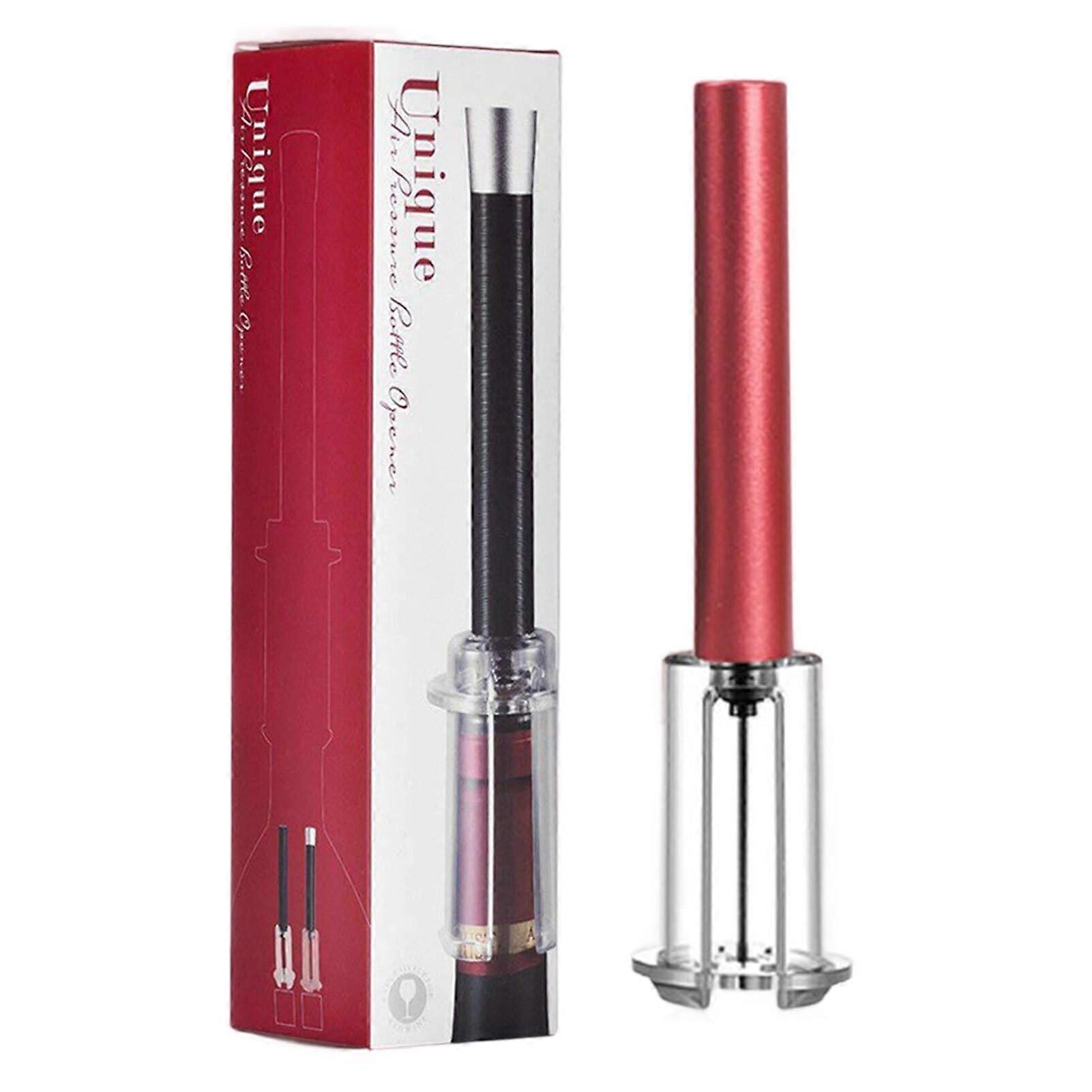 Sleek Air Pressure Wine Bottle Opener, Easy Cork Remover Pump Design, Red Wine Opening Set for All Bottle Sizes