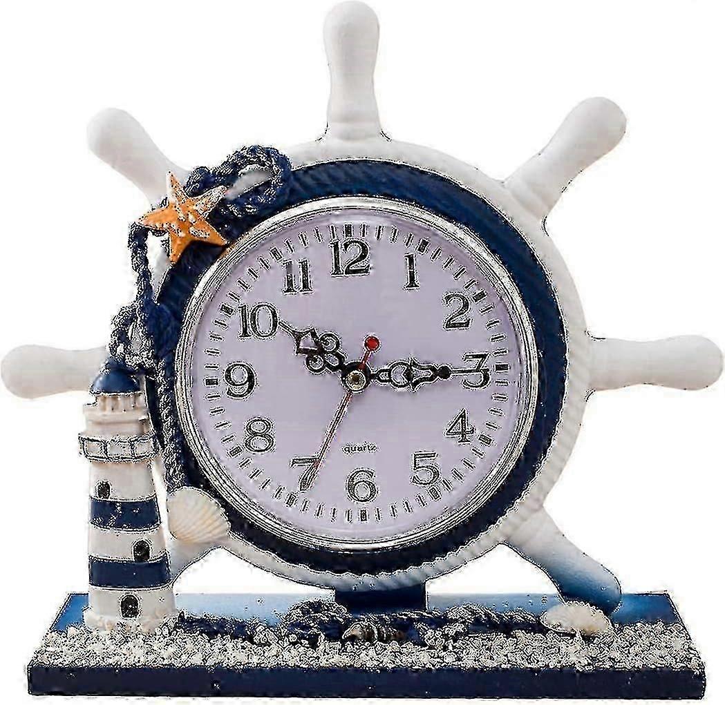 Helmsman Mediterranean Modern Table Clock Without Ticking Small Marine Souvenir Lighthouse Wall Clock G