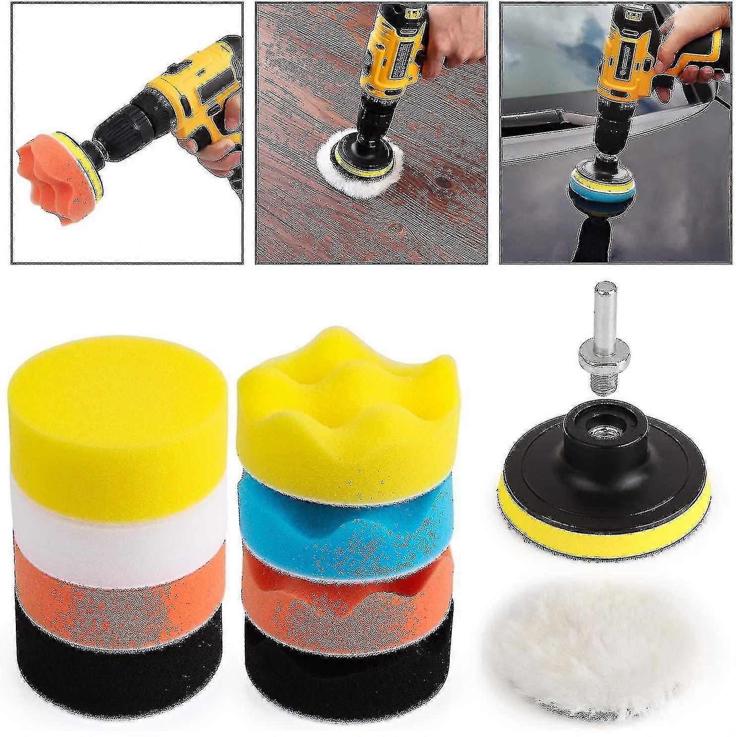 11 Pcs Car Buffer Polisher Kit Drill Buffing Kit-YUHAO Edition 0618