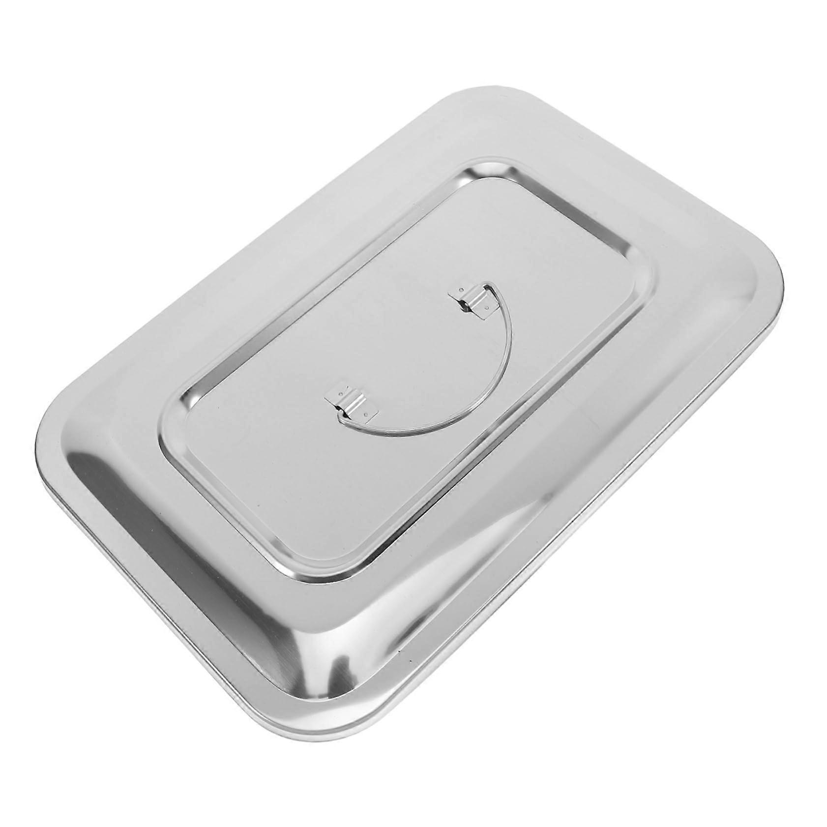 Stainless Steel Rectangular Storage Container with Lid, Multi-Functional Medical Disinfection Box for Tools, 200ml Capacity