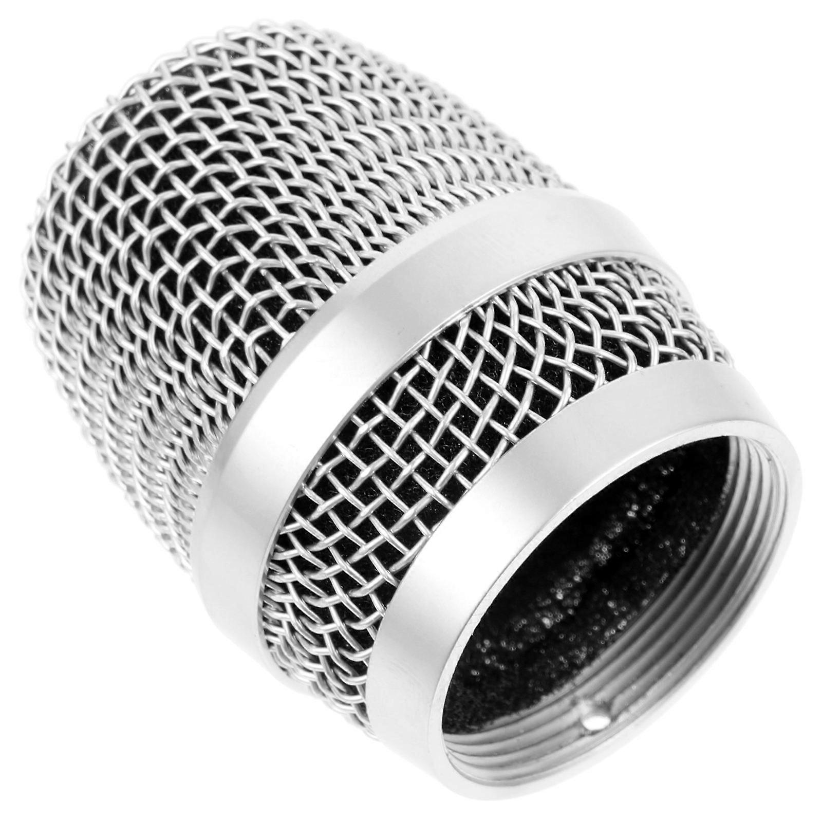 Microphone Grille Mesh Mic Head Replacement Recording Performance 5X6.5CM Silver Durable 1Set
