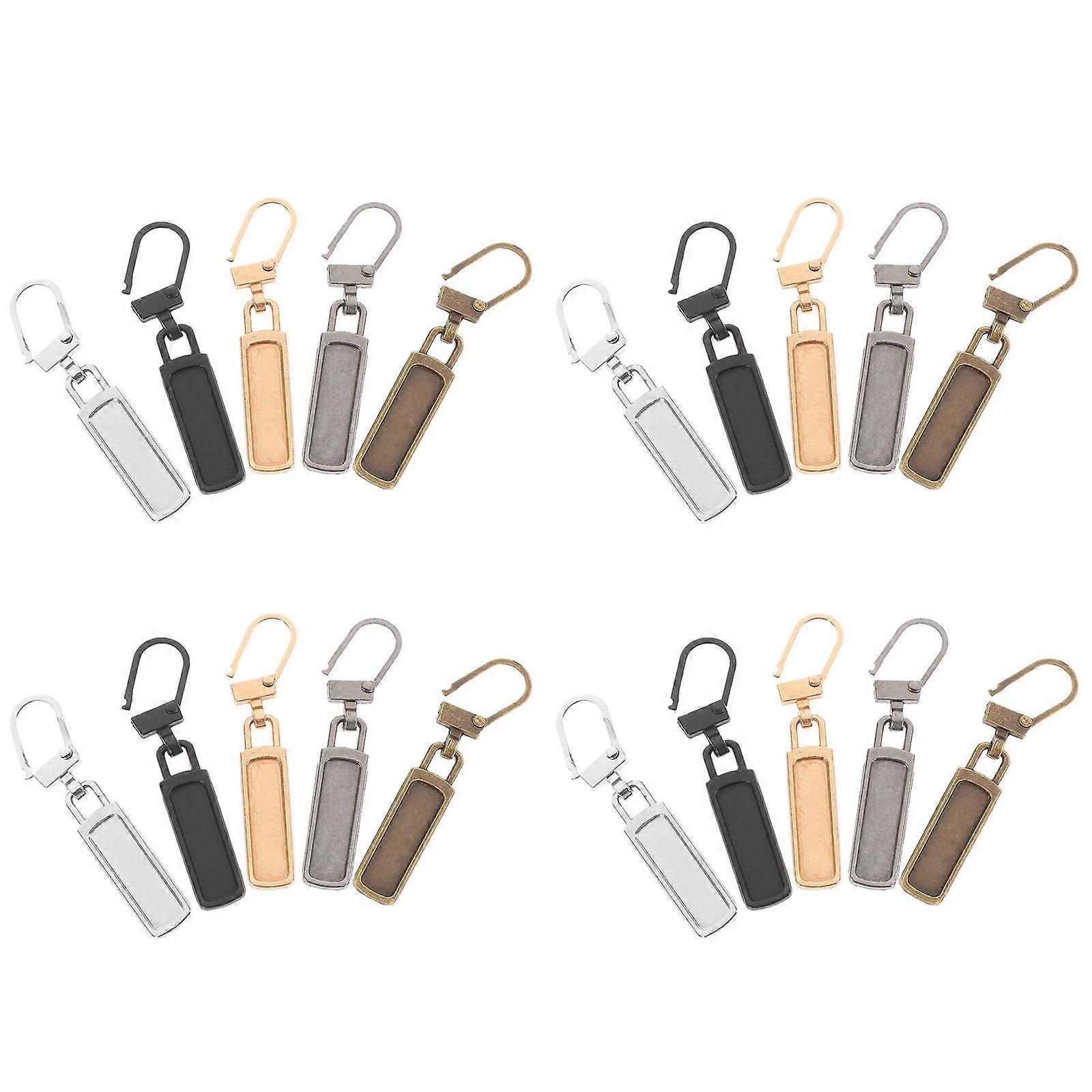 20PCS Alloy Zipper Pull Replacement Kit Durable Detachable Repair Tabs for Backpacks, Jackets, Bags, and Suitcases Multi Color Pullers for Thin