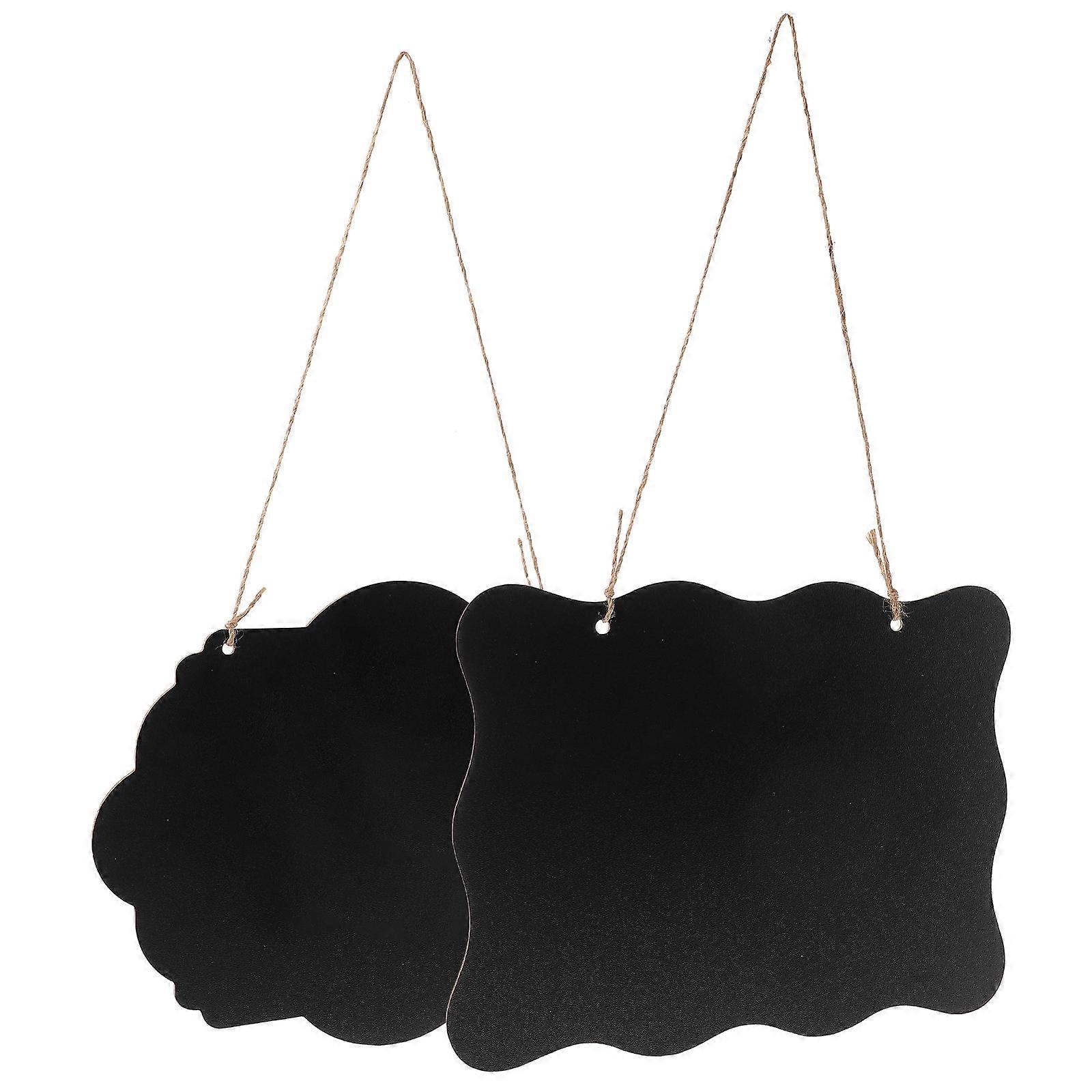 2pcs Hanging Blackboard Sign Pendants, Double Sided Chalkboard Message Boards for Home, Shop, Office Use