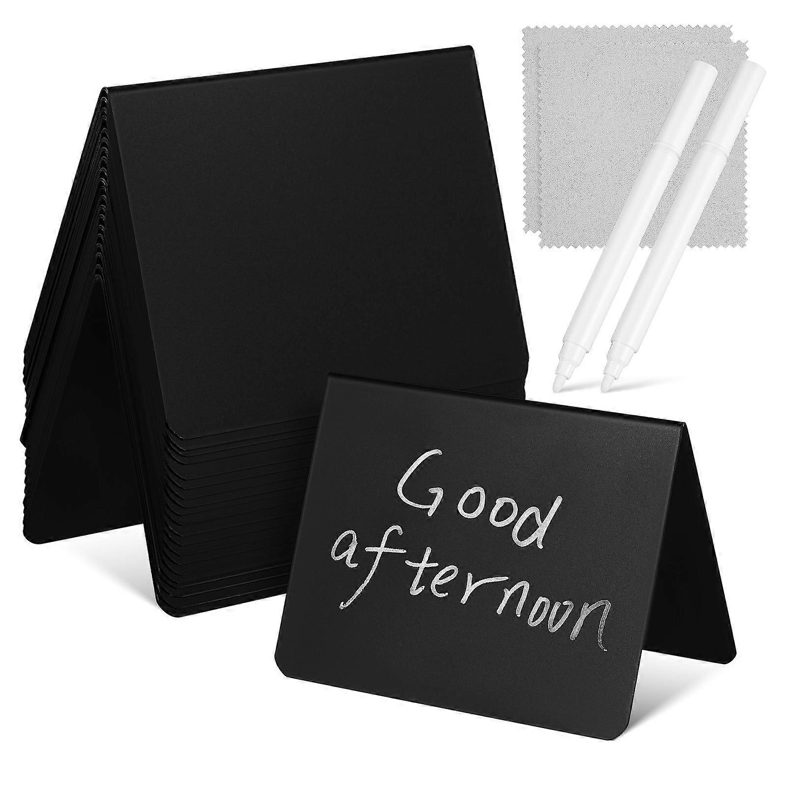 Mini Chalk Boards Signs Reusable Erasable Double-sided Writing For Tables Indoor Use 20Pcs