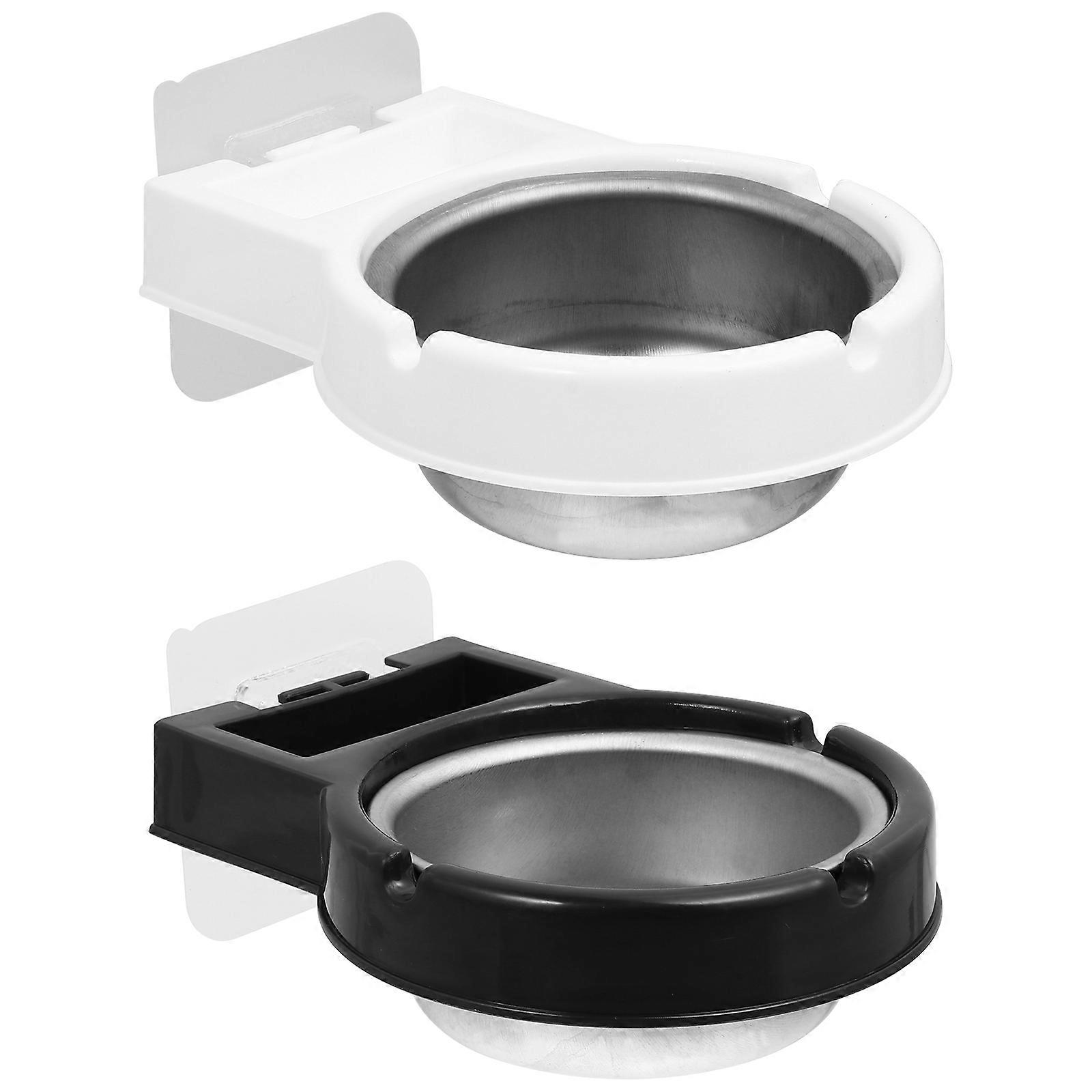 Suction Cup Mounting Wall Mounted Ashtray Separable Design Practical Office Use 12.5X10cm 2Pcs