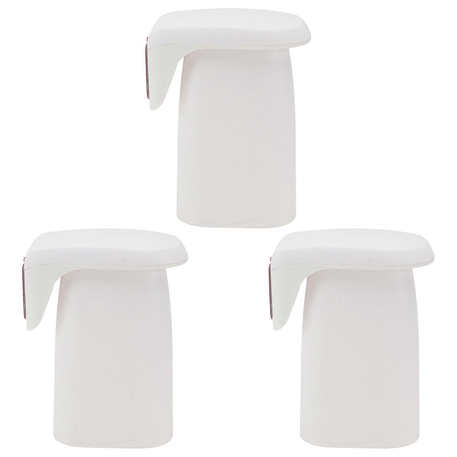 Toothbrush Cups Wall Mount Dustproof 10.5x6.5cm White 3Pack