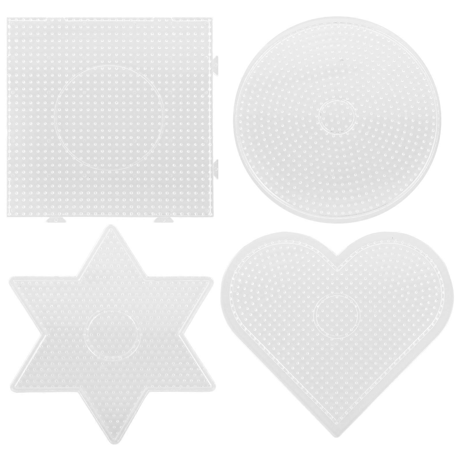 Diy Bean Template Stencil Kit Transparent Hexagon Heart Shapes Educational Fun For Children Home Use Kindergarten Use 4Pcs