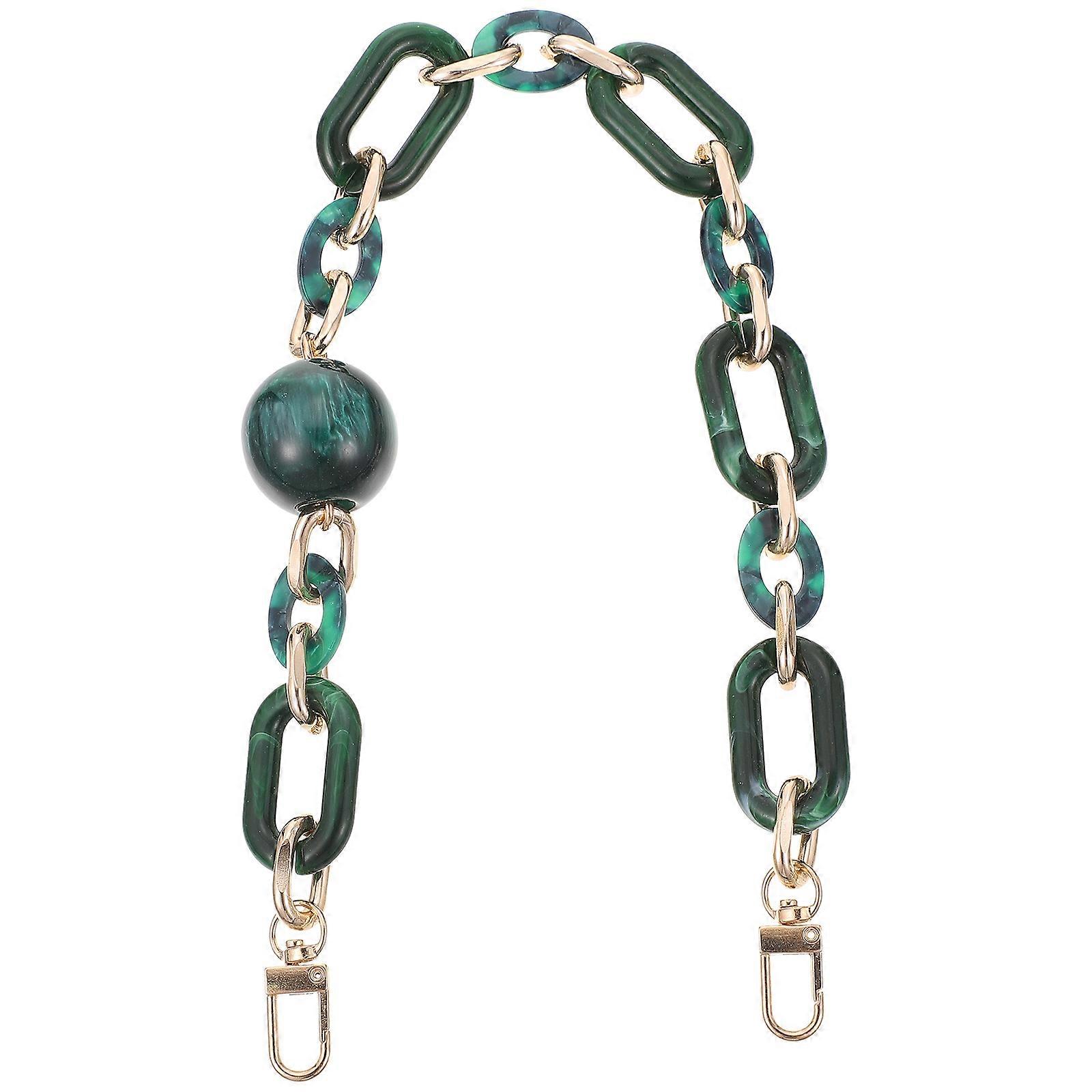 Green Acrylic Alloy Bag Replacement Chain for DIY Use Durable and Lightweight Accessories