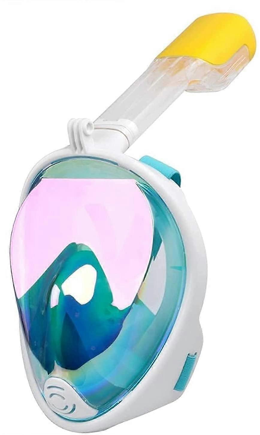Full Face Snorkel Mask with Anti-Fog Technology, Size L, White, Scuba Diving Gear for Men and Women, Safe Underwater Equipment
