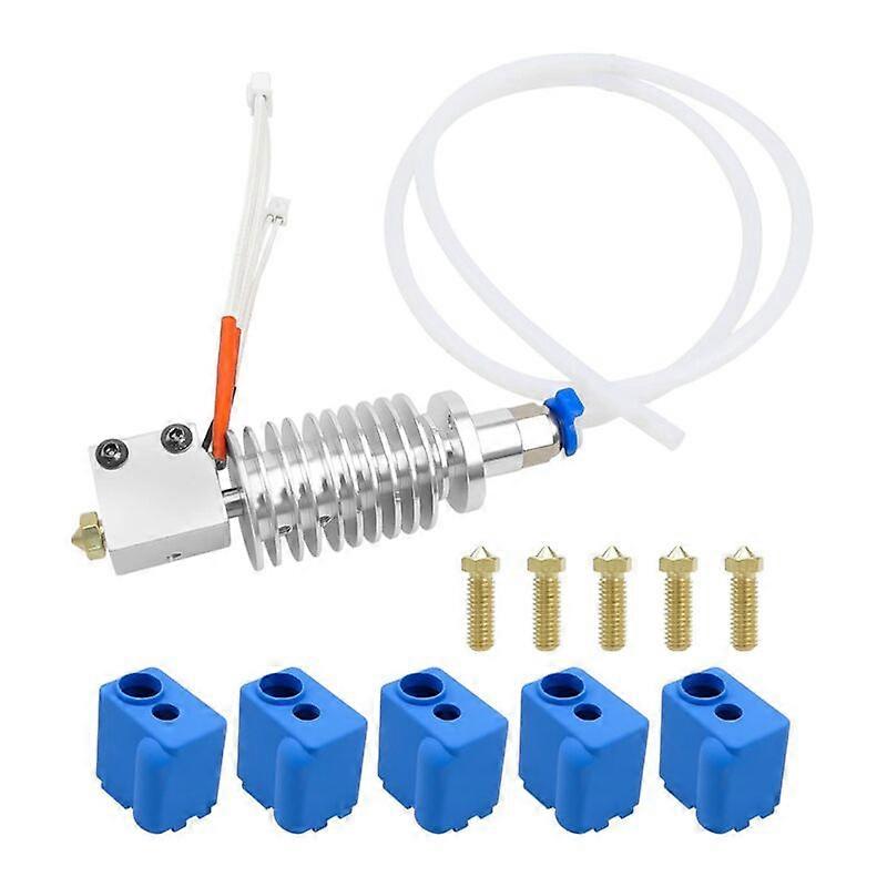3D printer nozzle kit with silicone protector and 0.4mm nozzle Hotend printing head for 3D printer.