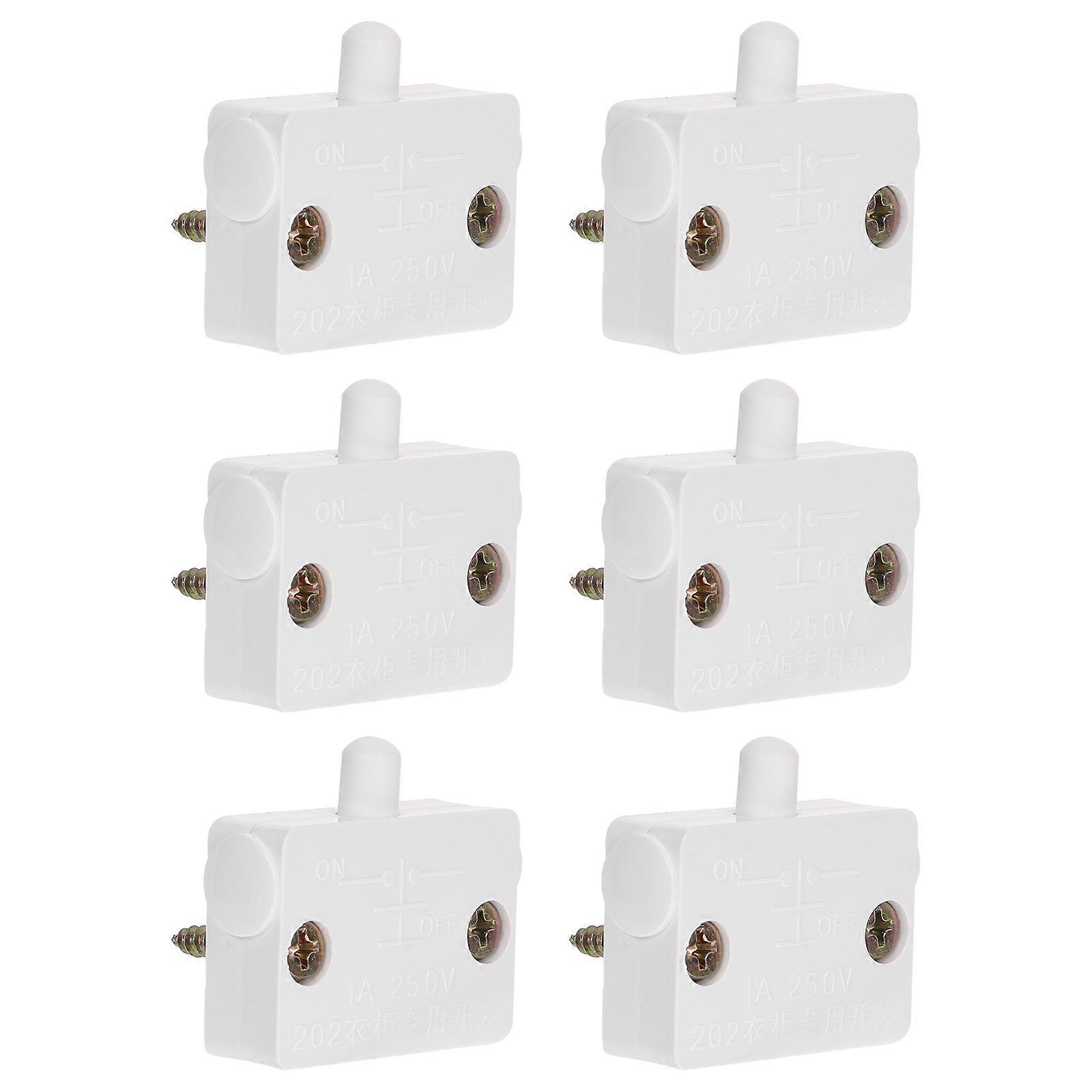 Light Switch For Cabinet Door Wardrobe Light Switch White Color 3 30X3 10X1 00CM Easy Installation 6Pcs