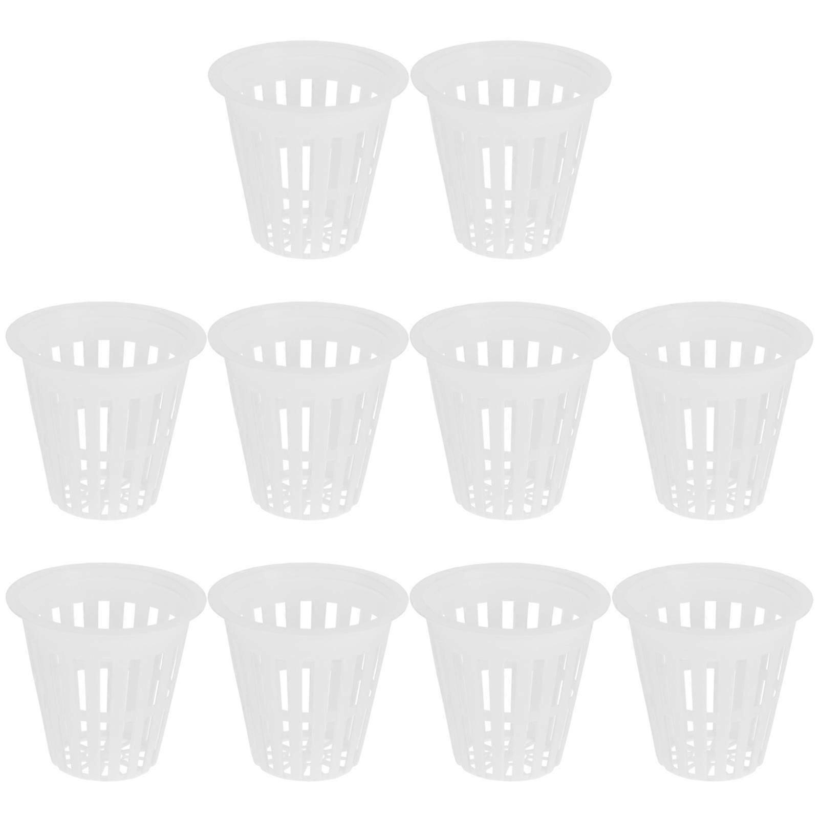 10Pcs Plastic Hydroponics Net Pot Slotted Mesh Net Cups Plant Nursery Pots