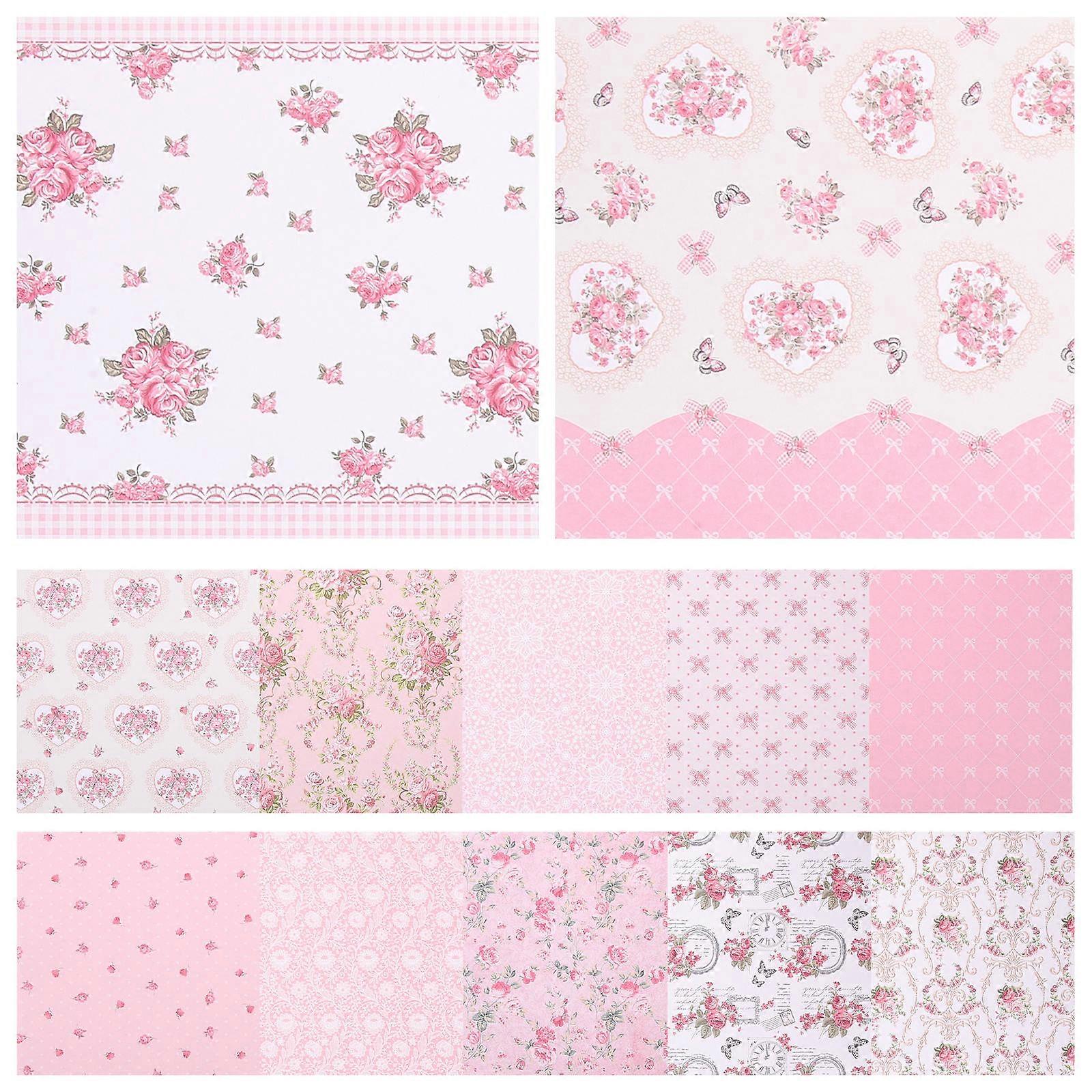 Scrapbook Diy Paper Multi Use Crafts Background Paper for Crafts Pink Square 15.00X15.00X0.10CM 24 Sheets
