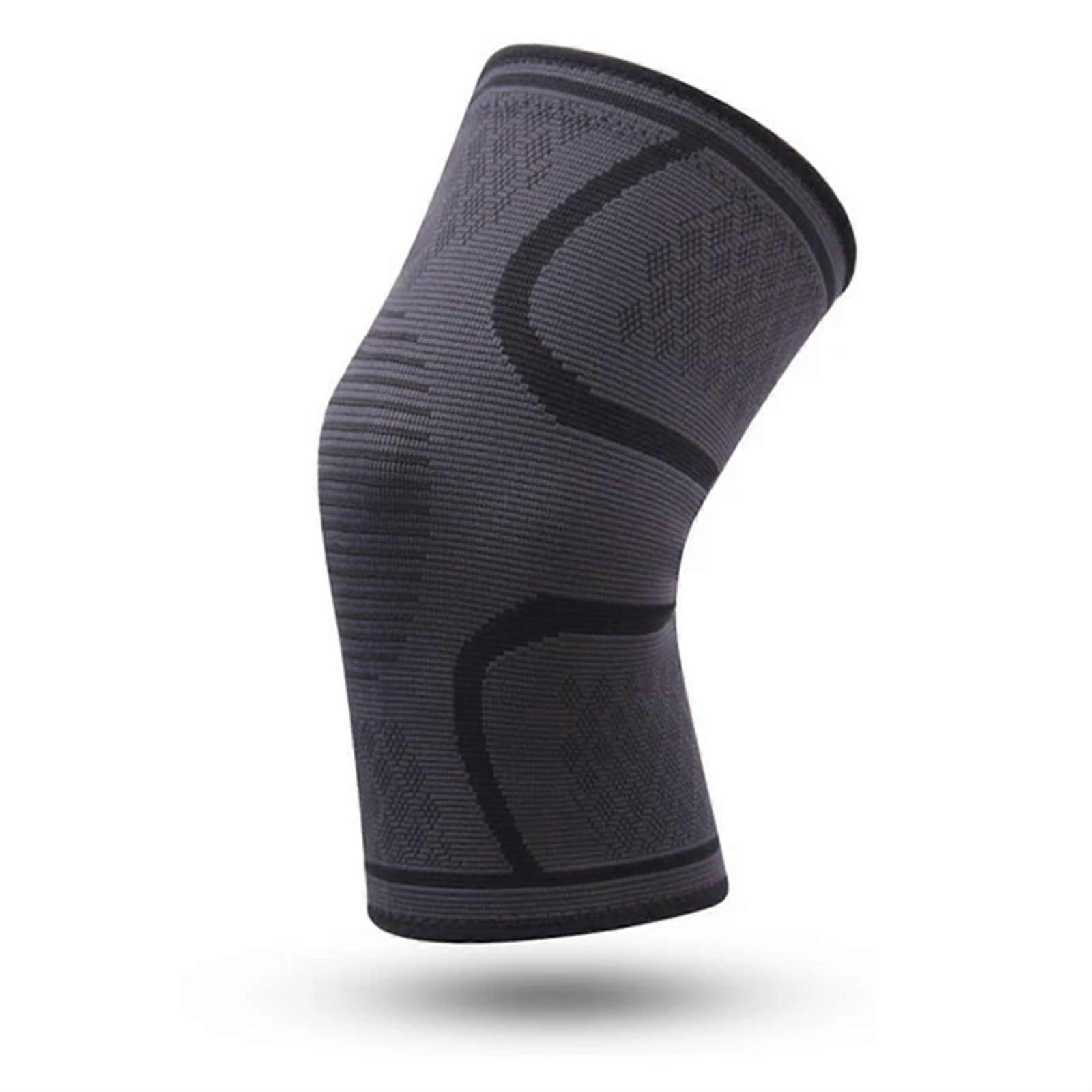 Elastic Knee Pads for Basketball and Volleyball, Nylon Compression Straps, Size Large, Black for Sports, Running, Cycling