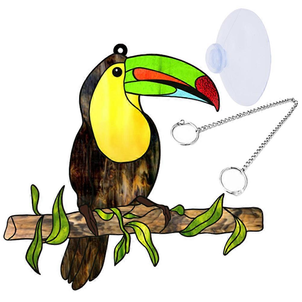 Pendentif oiseau suspendu charmant acrylique perroquet artisanat utilisation intérieure multicolore 17 80X16 90X0 20CM 1 ensemble