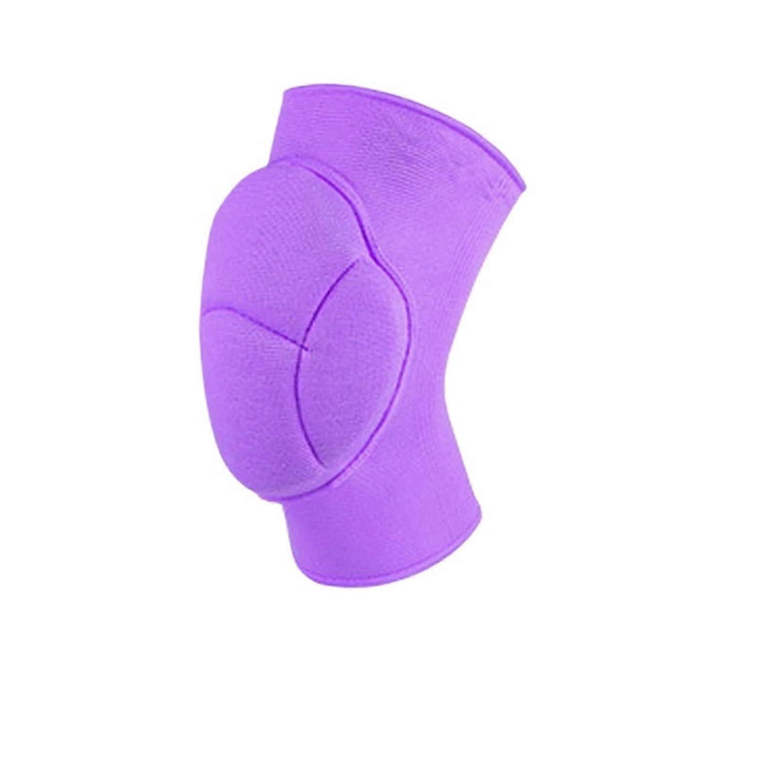 Knee Pads 1-Piece Compression With Thickened Sponge Padding For Dance Running Yoga Fitness Purple Size L