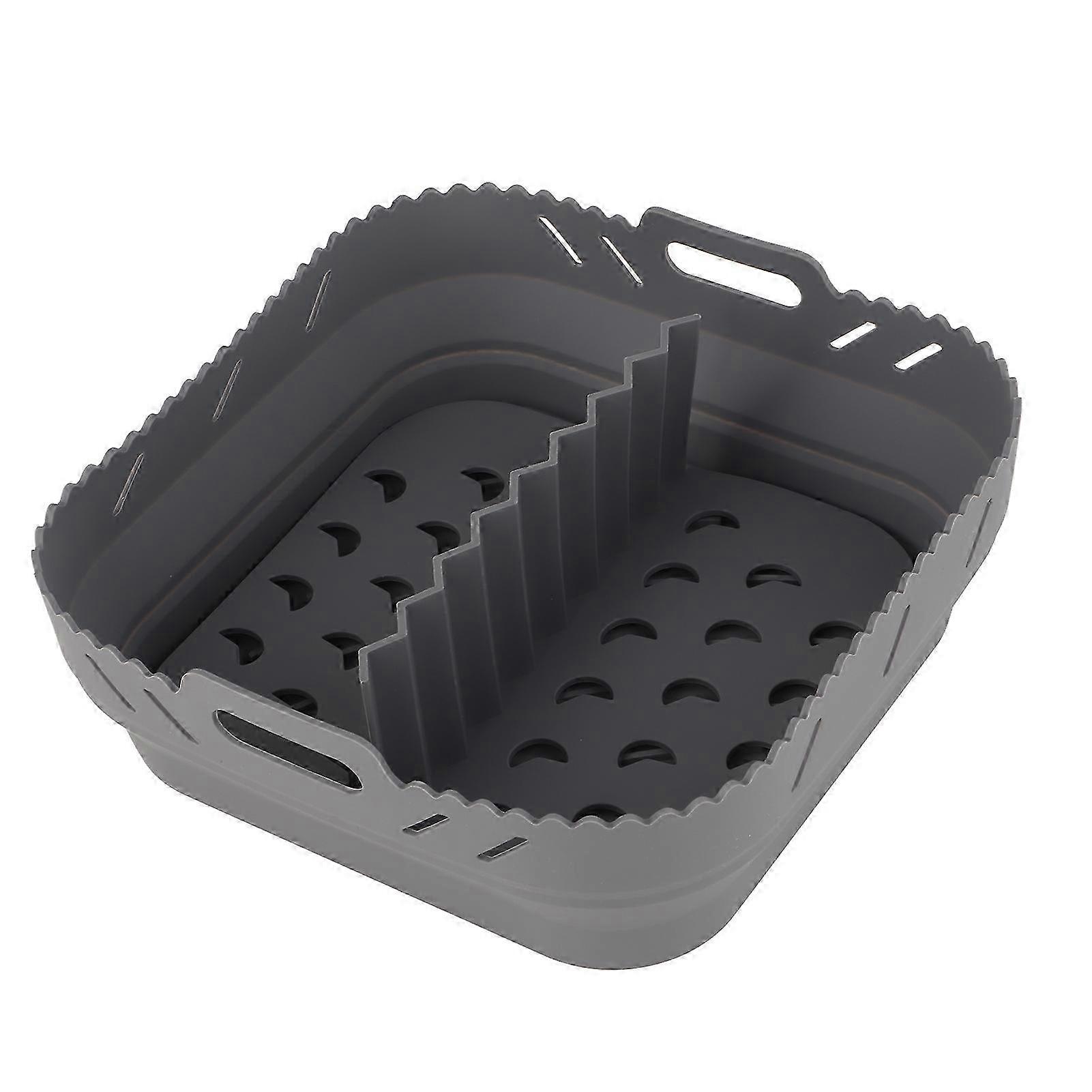 Square Air Fryer Baking Pan with Silicone Mat for Certain Brand, Gray
