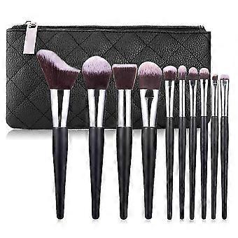 10pcs ultra soft powder makeup brush set, wavy beauty tools, complete set for makeup application