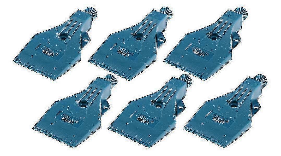 Air Jet Nozzle, Plastic Flat Blowing Nozzle, ABS Plastic Widening Air Knife Multi-hole Nozzle (Blue) - 6pcs