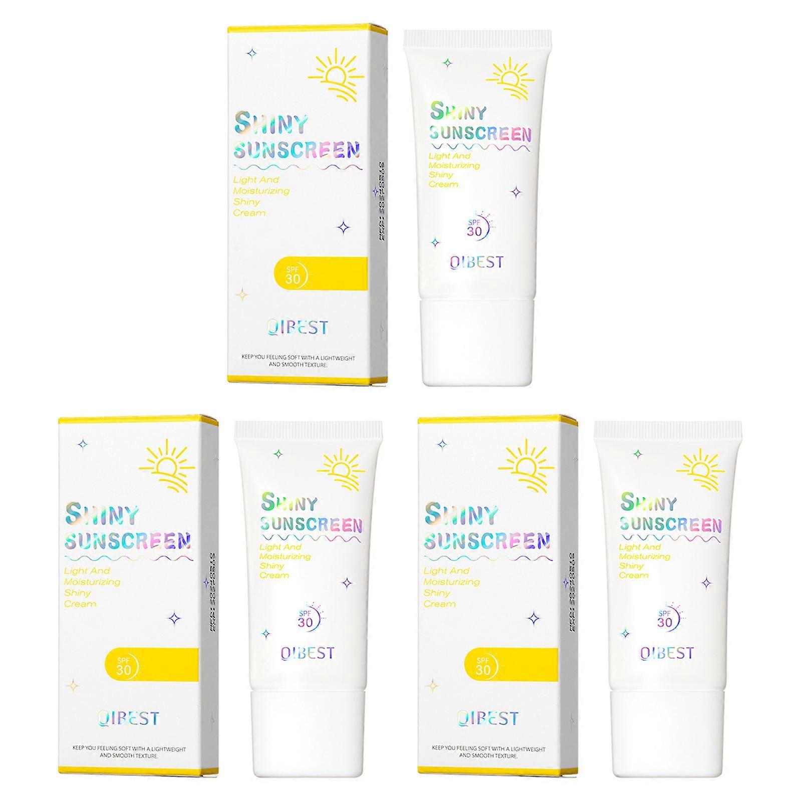 Flashing Facial Makeup Primer with Sunscreen Function, SPF30 Highlighting Fine Luster + Sunscreen, Moisturizing and Sunscreen