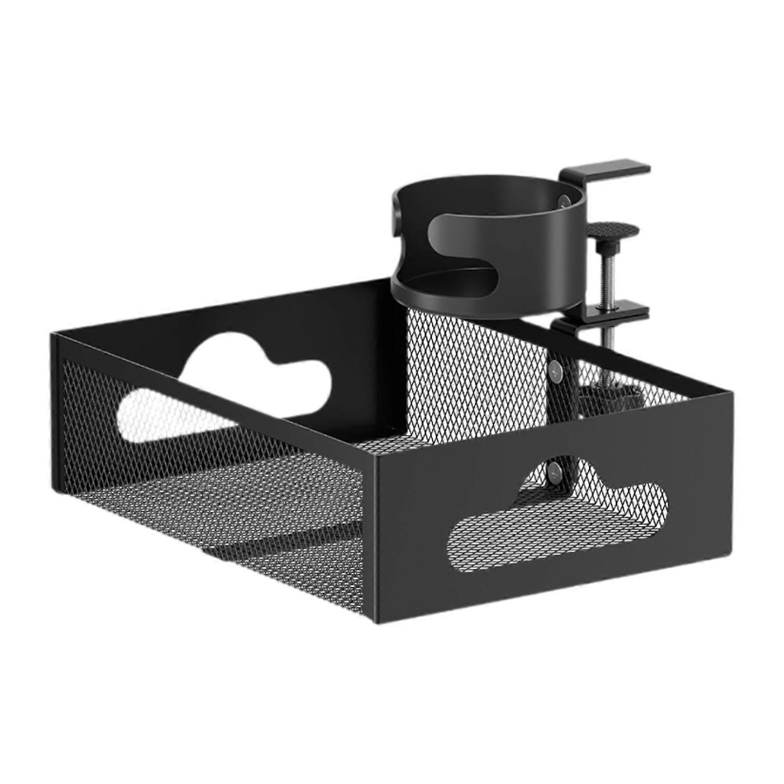 under Desk Organizer under Desk Drawer Home Easy to Install Multi Use with Cup