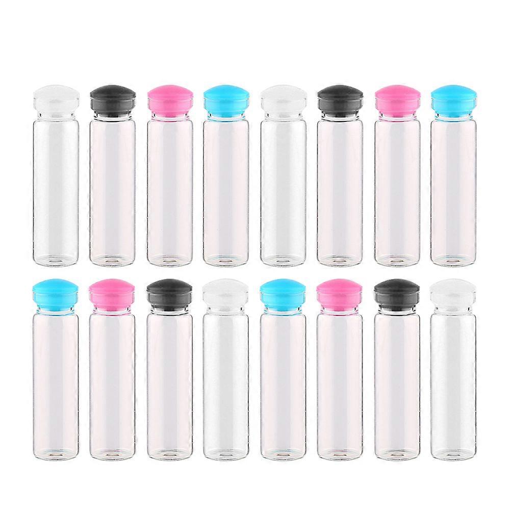 Tiny Sample Bottle Assorted Color Cylindrical Wishing Glass Jar for DIY Projects 50Pcs