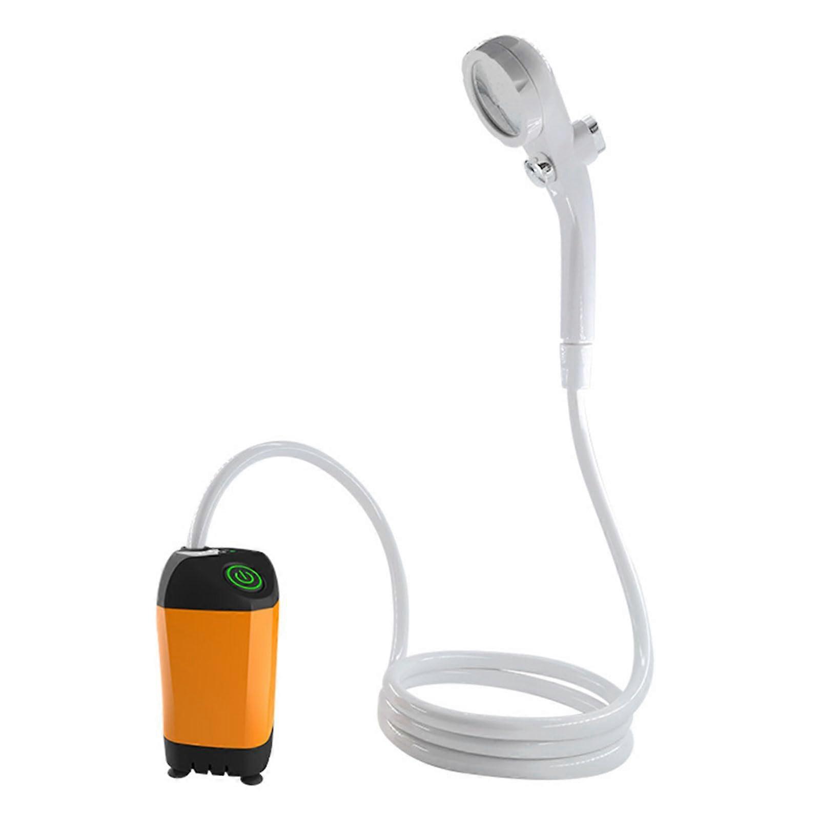 Camping Shower with Pump and Rechargeable Battery, Portable USB Shower with Temperature Control, LED Display, 2m Hose for Car Washing and Outdoor Use