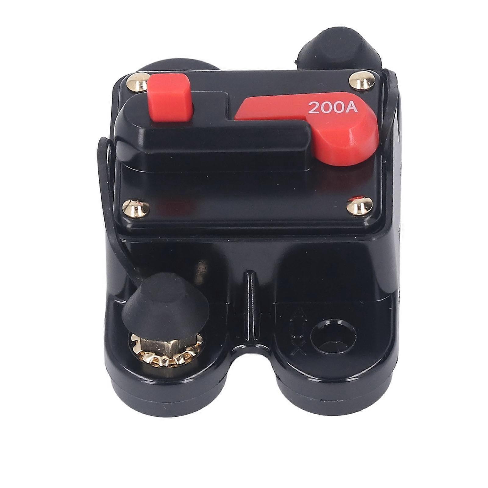 Circuit Breaker Manual Reset 1/4in Overcurrent Protection DC 12‑48V for Vehicle Motor 200A 