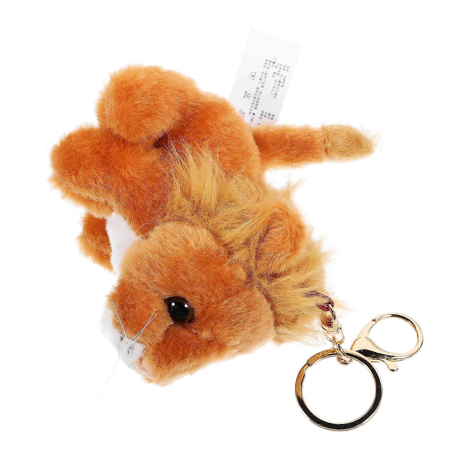 Fuzzy Plush Lion Keychain Charm Soft Stuffed Animal Pendant for Backpacks, Purses & Handbags, Durable Everyday Decoration