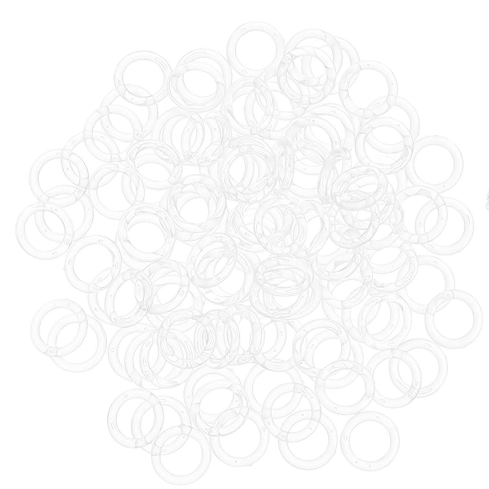 Transparent Curtain Rings Set Plastic Roman Shade Hardware 100Pcs