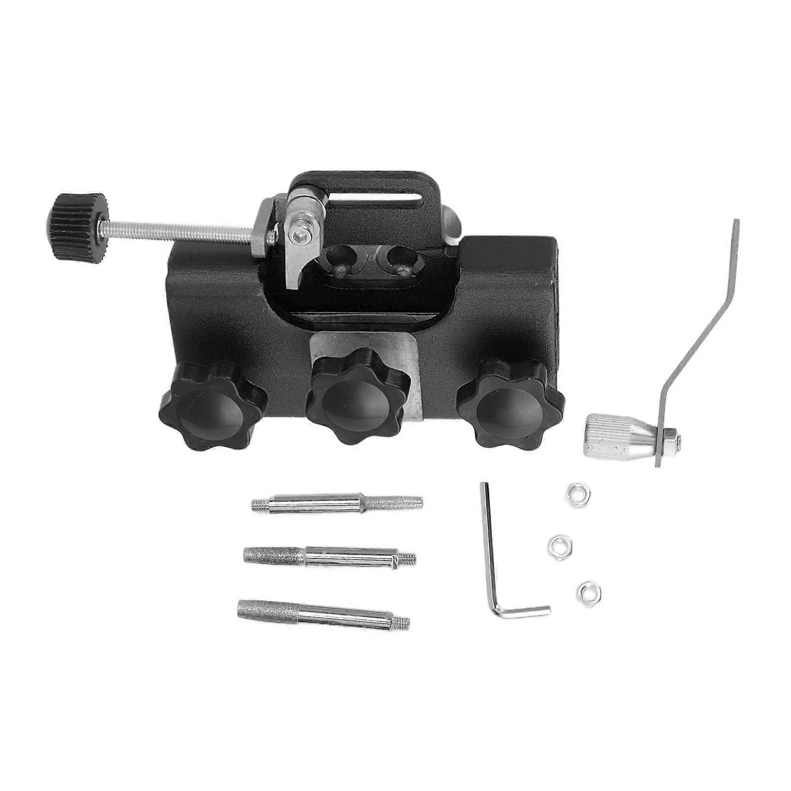 Portable chainsaw sharpener, hand crank, chain sharpening device, efficient, for outdoor use, lightweight (Black)
