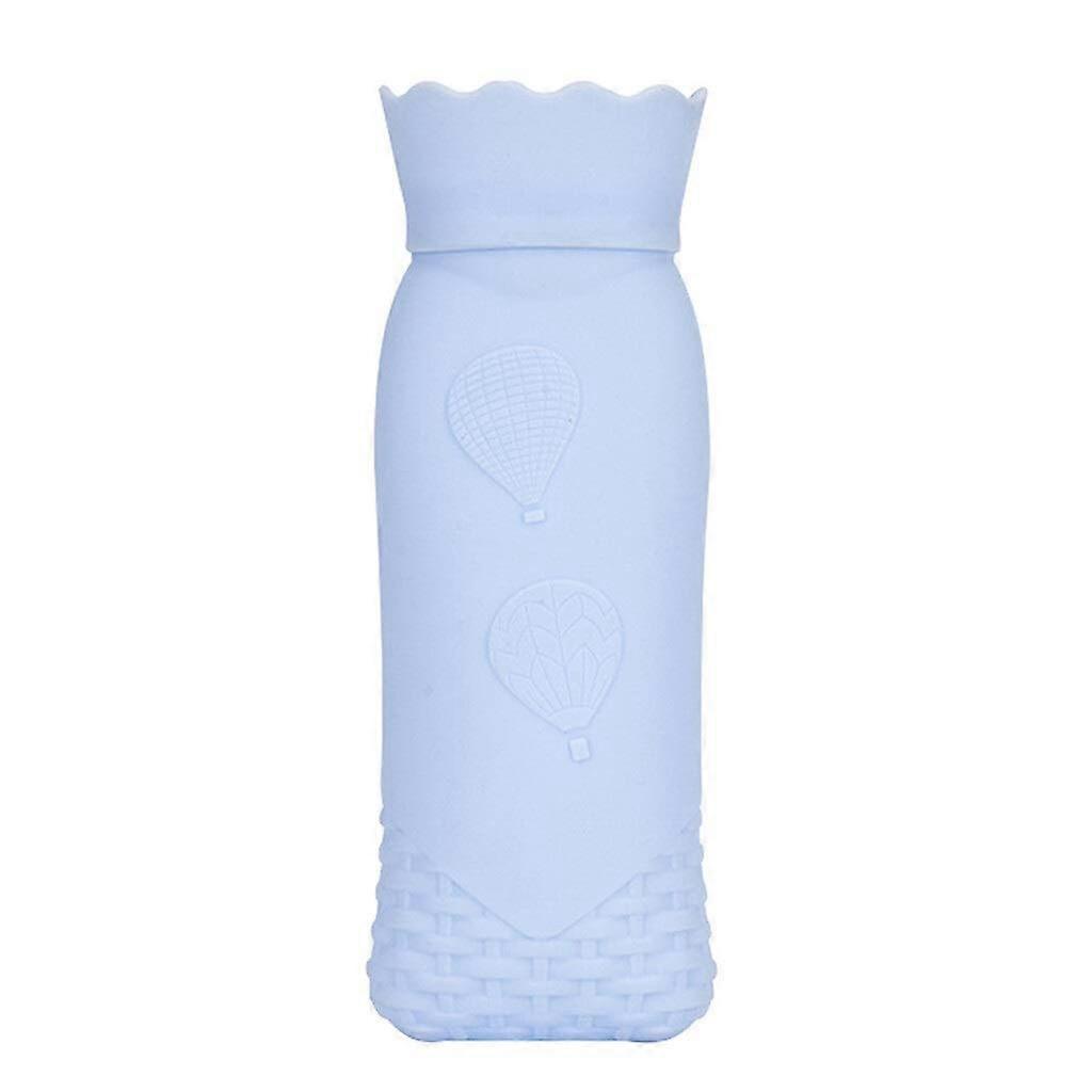 Hot water bottle with lid, thick warm water bottle, portable rubber winter (Color: Blue)