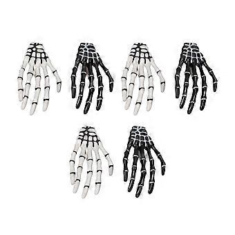 3 Paar Halloween Skelett Hände Knochen Haarspangen Zarte Punk Rock Horror Haarspange für Frauen Mädchen HaarschmuckYMMR)