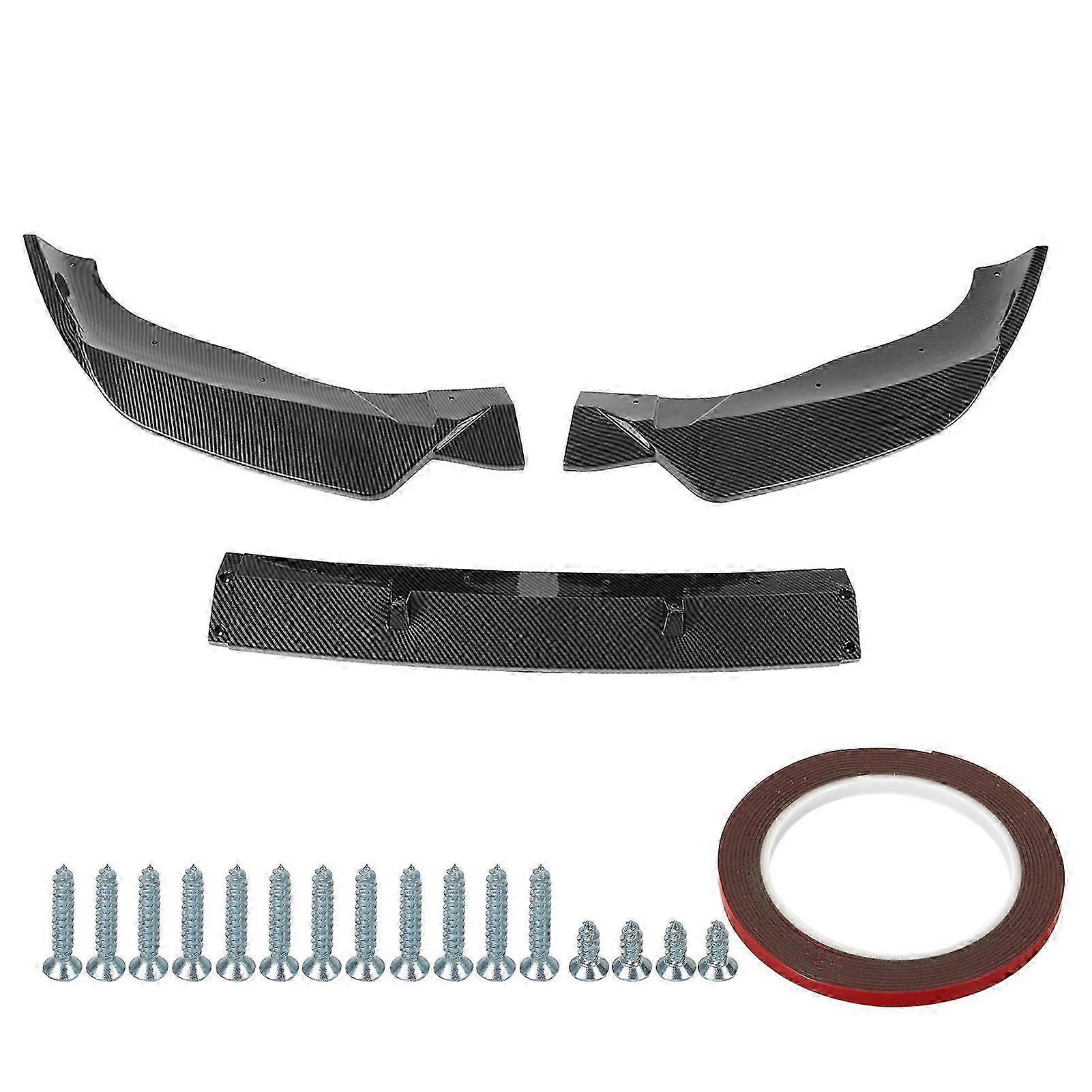 3pcs Front Bumper Splitter Lip Kit Waterproof Aerodynamic Replacement for Suitable Brand G01 G02 M Pack Carbon Fiber Style
