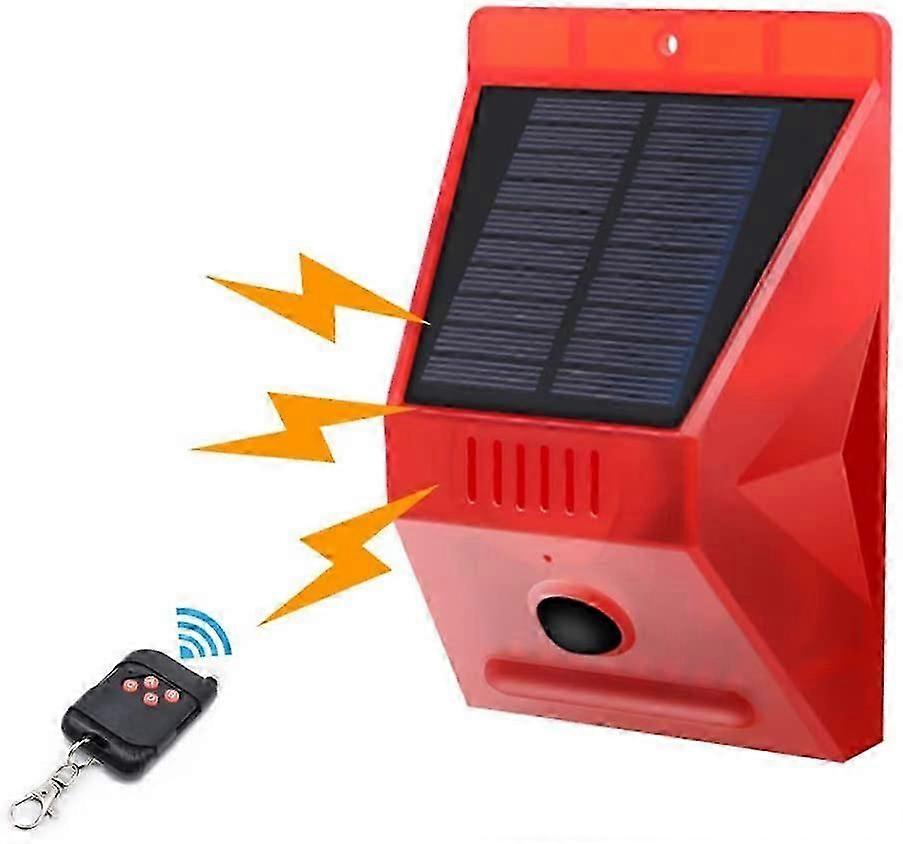 Solar-Powered Motion Sensor Strobe Light - 129db Alarm for Home Security