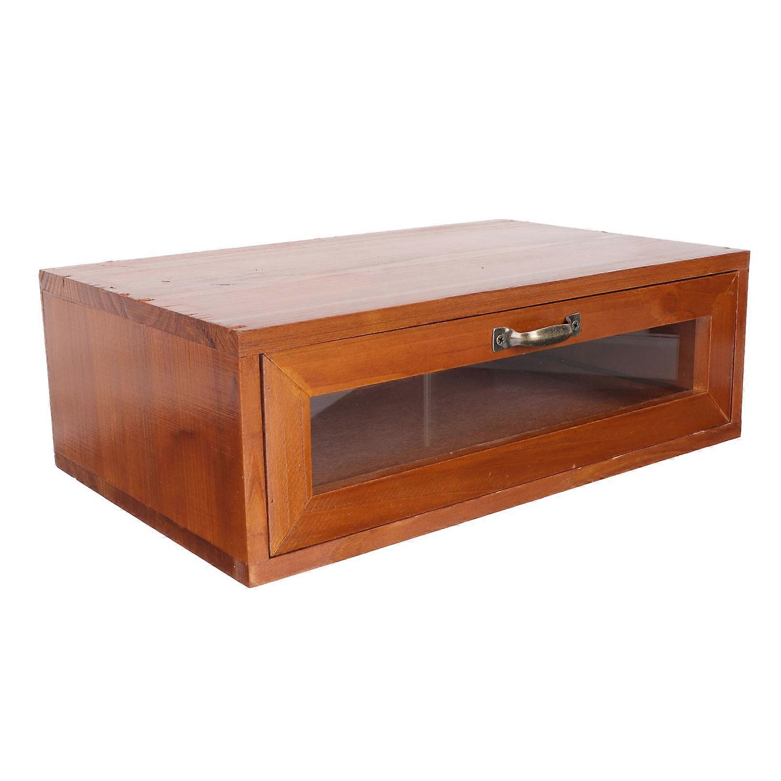 Vintage Style Desktop Organizer with Storage Box for Cosmetics and Office Supplies – Multi Functional Desk Riser and Tidy