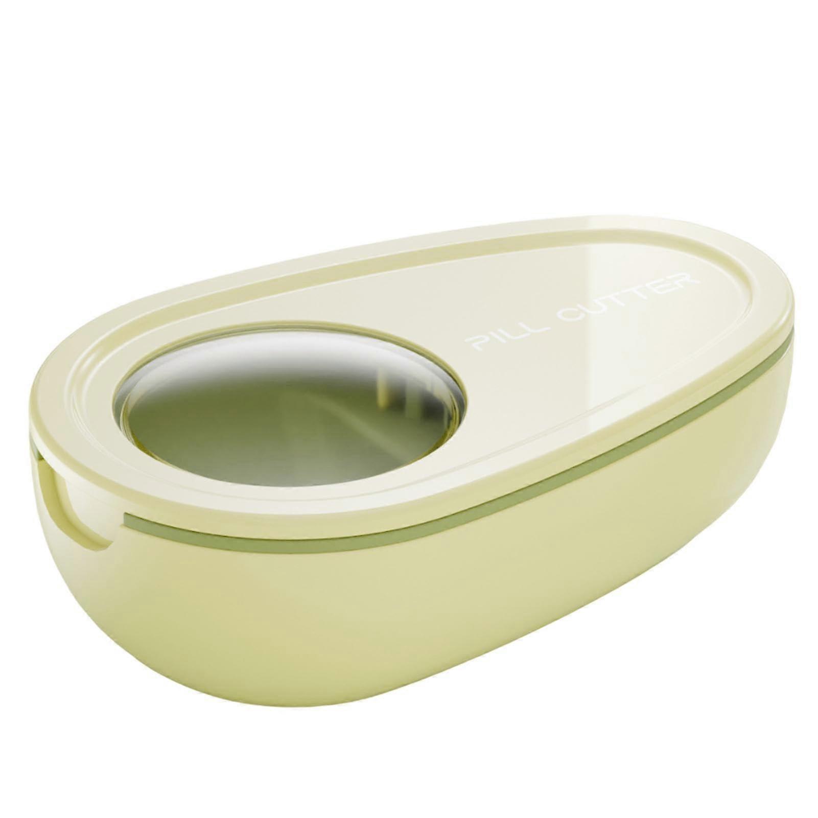 Pill Cutter for Small and Large Pills, Portable Yellow Pill Splitter with Dispenser – Travel-Friendly Tablet Cutter