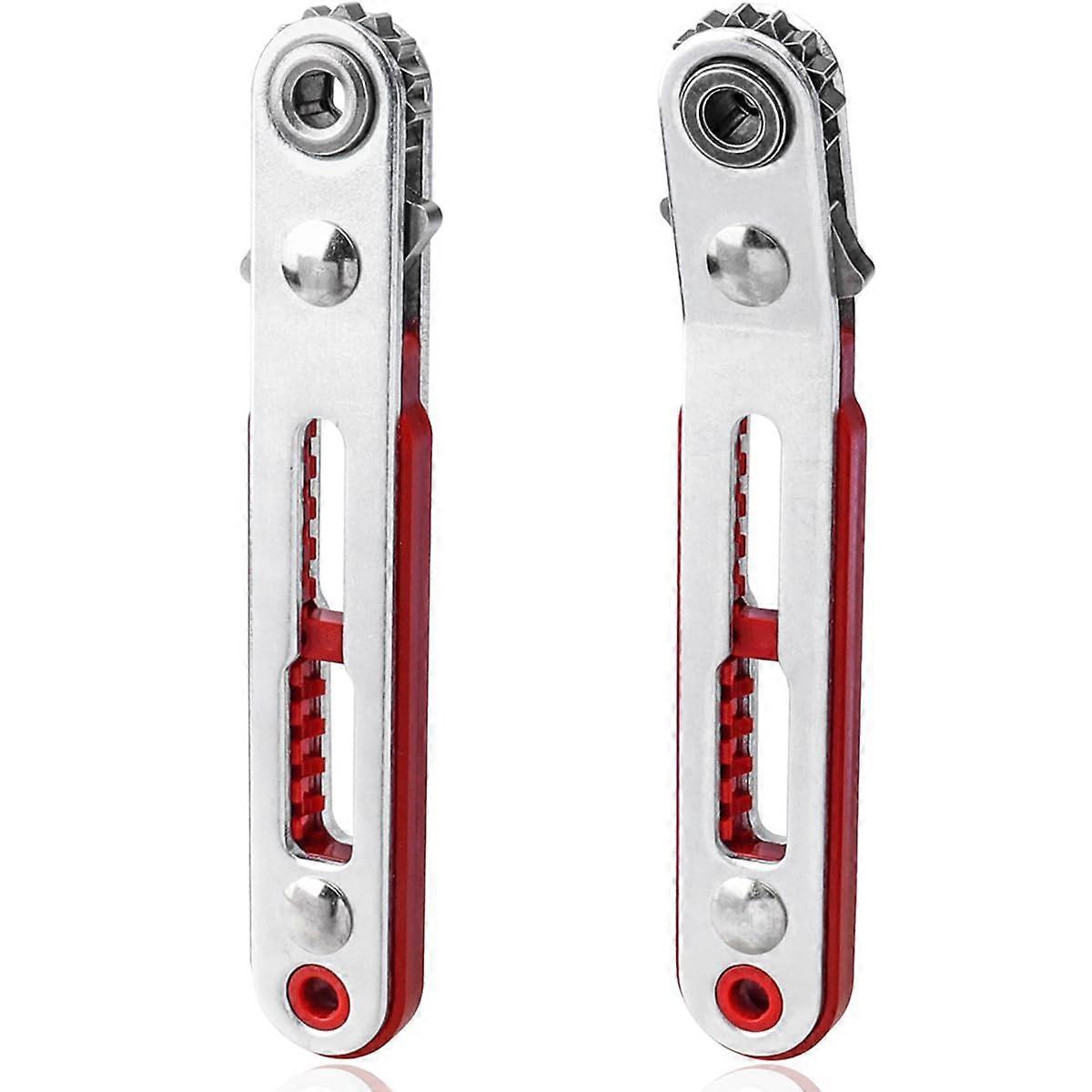 Mini Ratchet Wrench Set, 1/4 Hex Bit Drive, Reversible Elbow/Flat Head, 90-Degree Right Angle For Tight Spaces, 2 Pieces