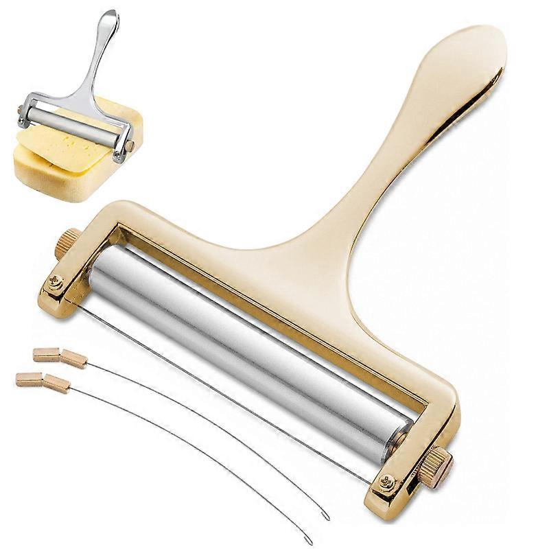 Cheese Slicer & Cheese Cutter - Adjustable Stainless Steel Wire Cheese Cutter With 2 Extra Wires - Cheese Shaver